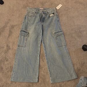 PacSun Light Blue Wide Leg Cargo Jeans